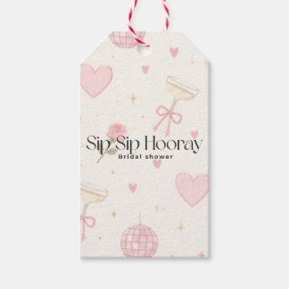 Étiquette de cadeau Sip Sip Hooray