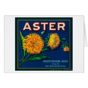 Étiquette de caisse d'agrume de marque d'aster