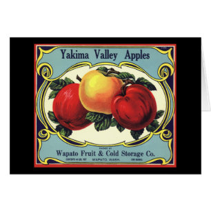 Étiquette de caisse de fruits vintage Yakima Valle