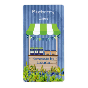 Étiquette de canne à confiture de bleueberry