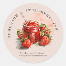 Étiquette de canne à confiture de fraise rustique