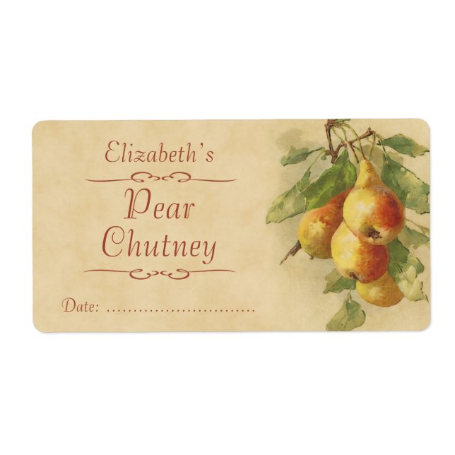 Étiquette de canne à poires (Devant)