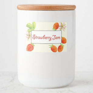 Étiquette de canne de confiture de fraises