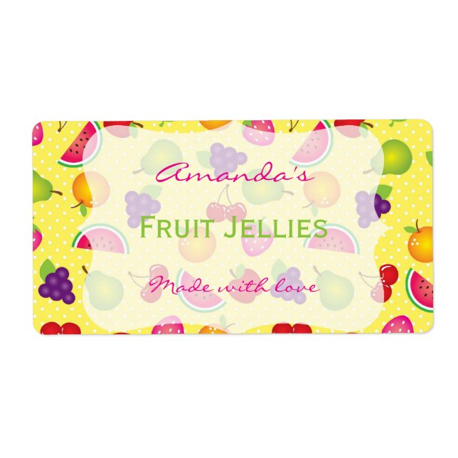 Étiquette de canne personnalisé Cute de fruits (Devant)