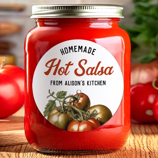 Étiquette de cantine de salsa chaude tomate (Créateur téléchargé)