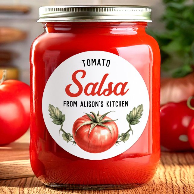 Étiquette de cantine de salsa de tomate maison sur (Créateur téléchargé)