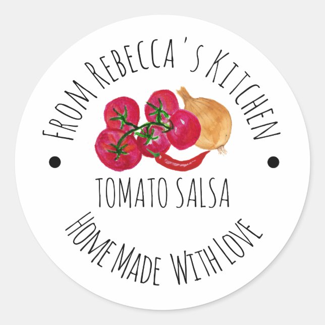 Étiquette de cantine de salsa maison personnalisée (Devant)