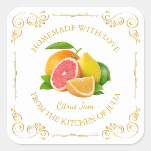 Étiquette de Carré de confiture d'agrumes maison v
