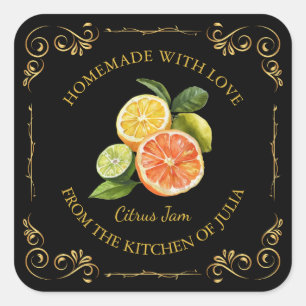 Étiquette de Carré de confiture d'agrumes maison v