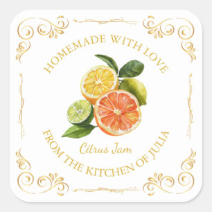 Étiquette de Carré de confiture d'agrumes maison v