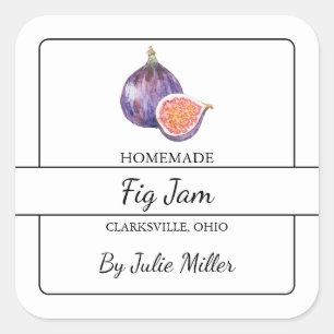 Étiquette de Carré de confiture de fig fait maison