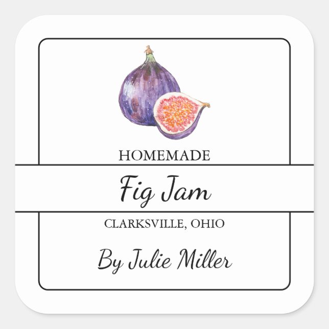Étiquette de Carré de confiture de fig fait maison (Devant)