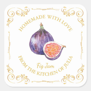 Étiquette de Carré de confiture de fig vintage