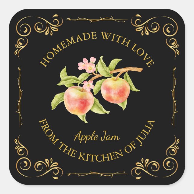 Étiquette de Carré de confiture de pomme maison vi (Devant)