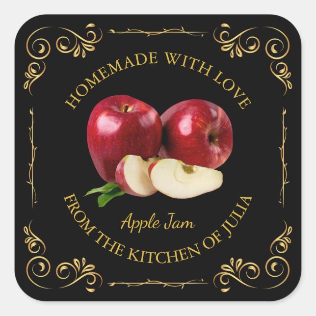 Étiquette de Carré de confiture de pomme maison vi (Devant)