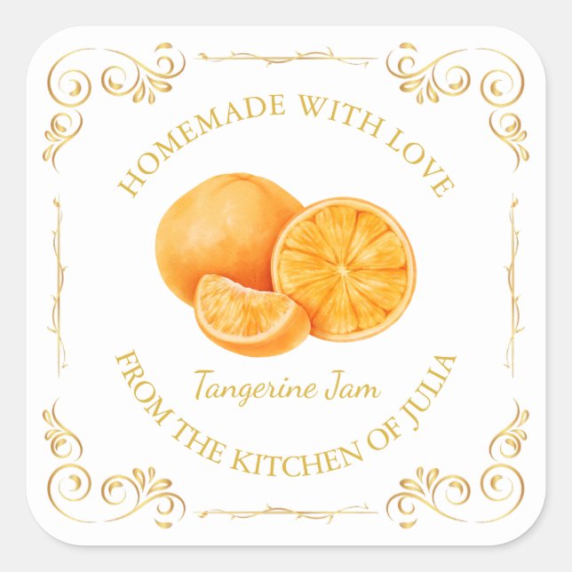 Étiquette de Carré de confiture de Tangerine maiso (Devant)