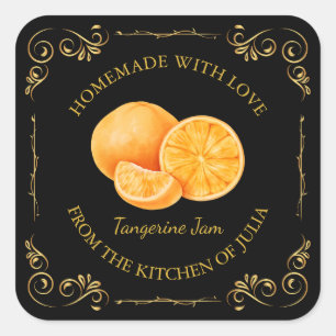Étiquette de Carré de confiture de Tangerine maiso