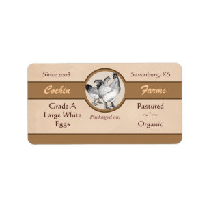 Étiquette de carton d'oeuf de style vintage