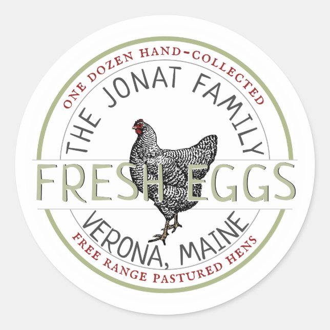 Étiquette de carton d'oeuf frais de ferme (Devant)