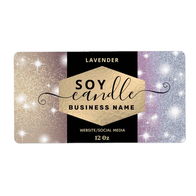 Étiquette de chandelle élégant moderne (Devant)