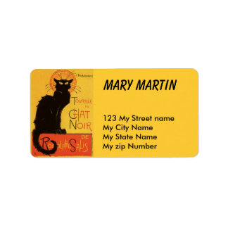 Étiquette de chat noir,