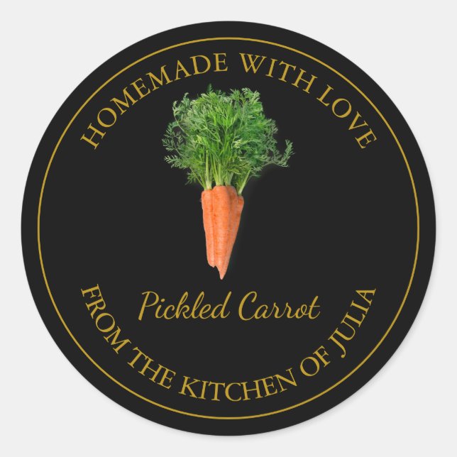 Étiquette de chiche à carottes fait maison | Noir (Devant)