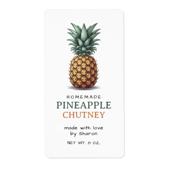 Étiquette de Chutney d'Ananas (Devant)