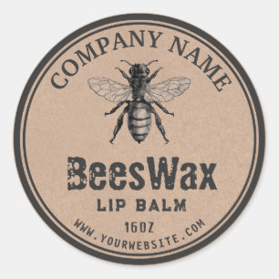 Étiquette de cire d'abeille Kraft   Logo de better