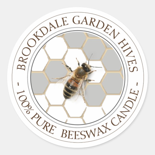 Étiquette de cire d'abeille réaliste (Devant)