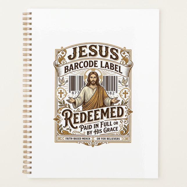 Étiquette de code-barres Jésus Rachetée Jésus Code (Devant)