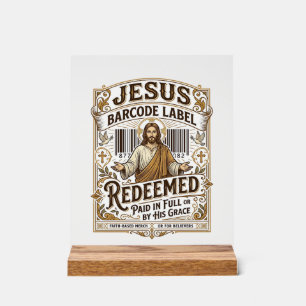 étiquette de code-barres Jésus Rachetée Jésus code