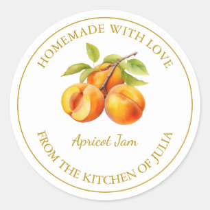 Étiquette de confiture d'abricot fait maison en or