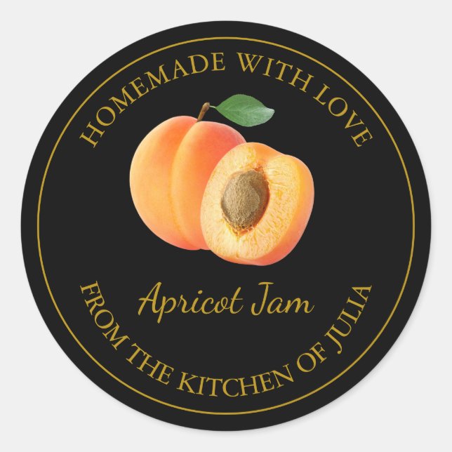 Étiquette de confiture d'abricot fait maison | Noi (Devant)