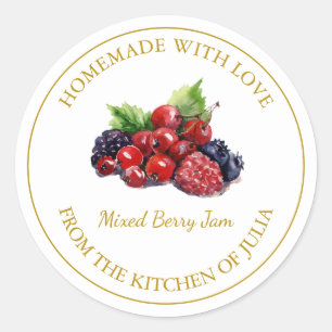 Étiquette de confiture de Berry Mixte Gold fait ma