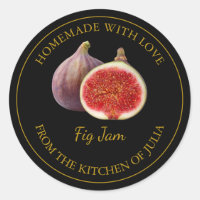 Étiquette de confiture de fig fait maison | Noir