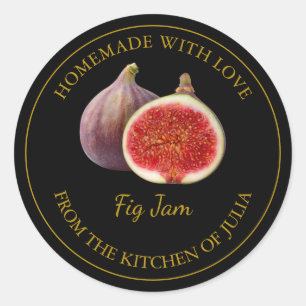 Étiquette de confiture de fig fait maison   Noir