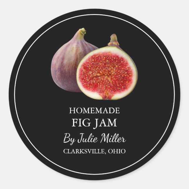 Étiquette de confiture de figues maison simple (Devant)