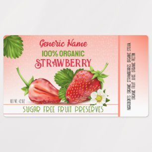 Étiquette de confiture de fraise