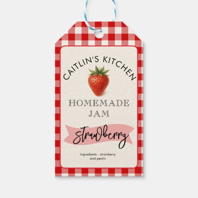 Étiquette de confiture de fraises maison | Petit l (Devant)