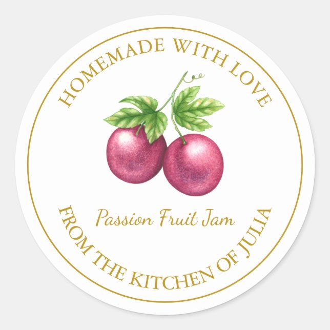 Étiquette de confiture de fruits de la Passion mai (Devant)