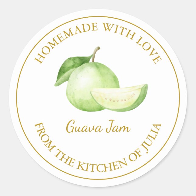 Étiquette de confiture de goyave maison en or | Bl (Devant)