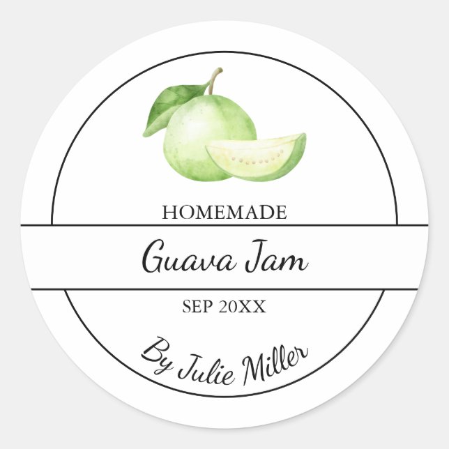 Étiquette de confiture de goyave maison simple (Devant)