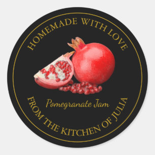 Étiquette de confiture de grenade maison   Noir