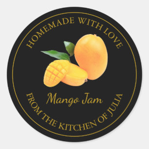 Étiquette de confiture de mangue maison Noir