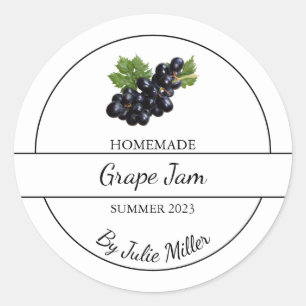 Étiquette de confiture de raisins maison simple