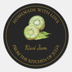 Étiquette de confiture Kiwi fait maison en or   No