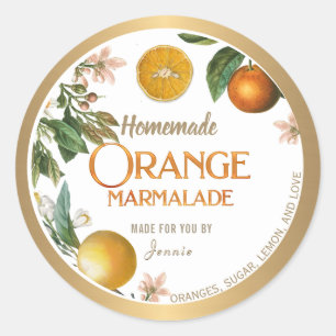 Étiquette de confiture Marmalade Jelly Bordé d'or