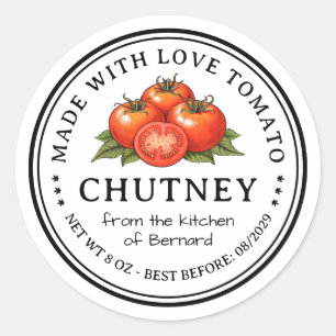Étiquette de conservation de chutney de tomate
