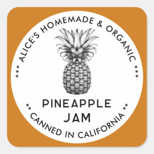 Étiquette de conservation de confiture d'ananas no