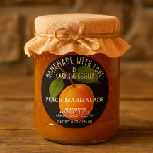 Étiquette de conservation de marmelade de pêche fa